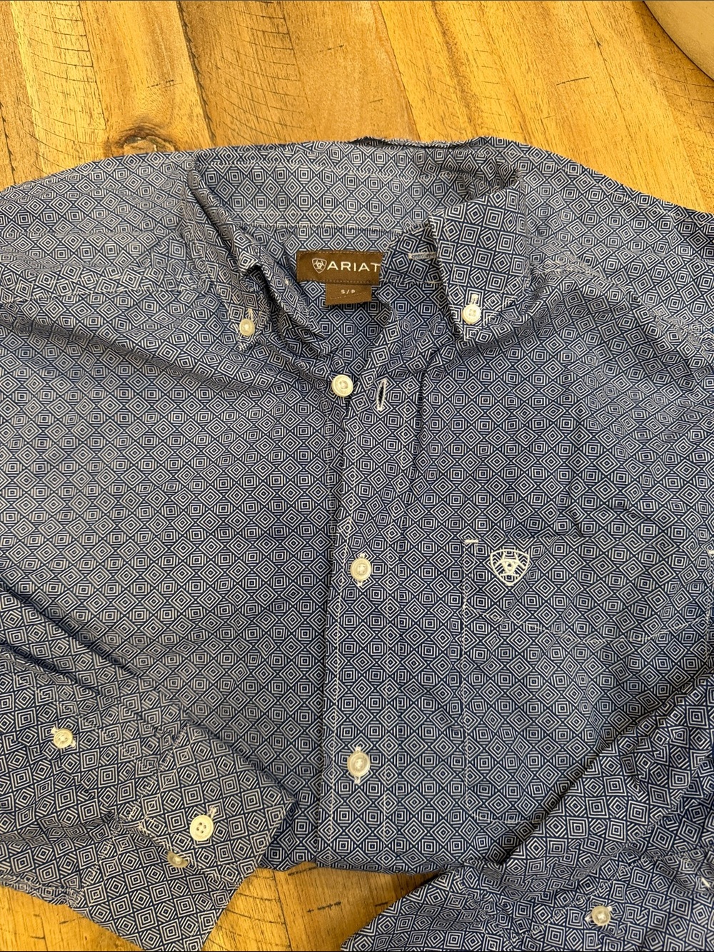 Ariat Blue Geo-Pattern Button-Up Shirt Jacket